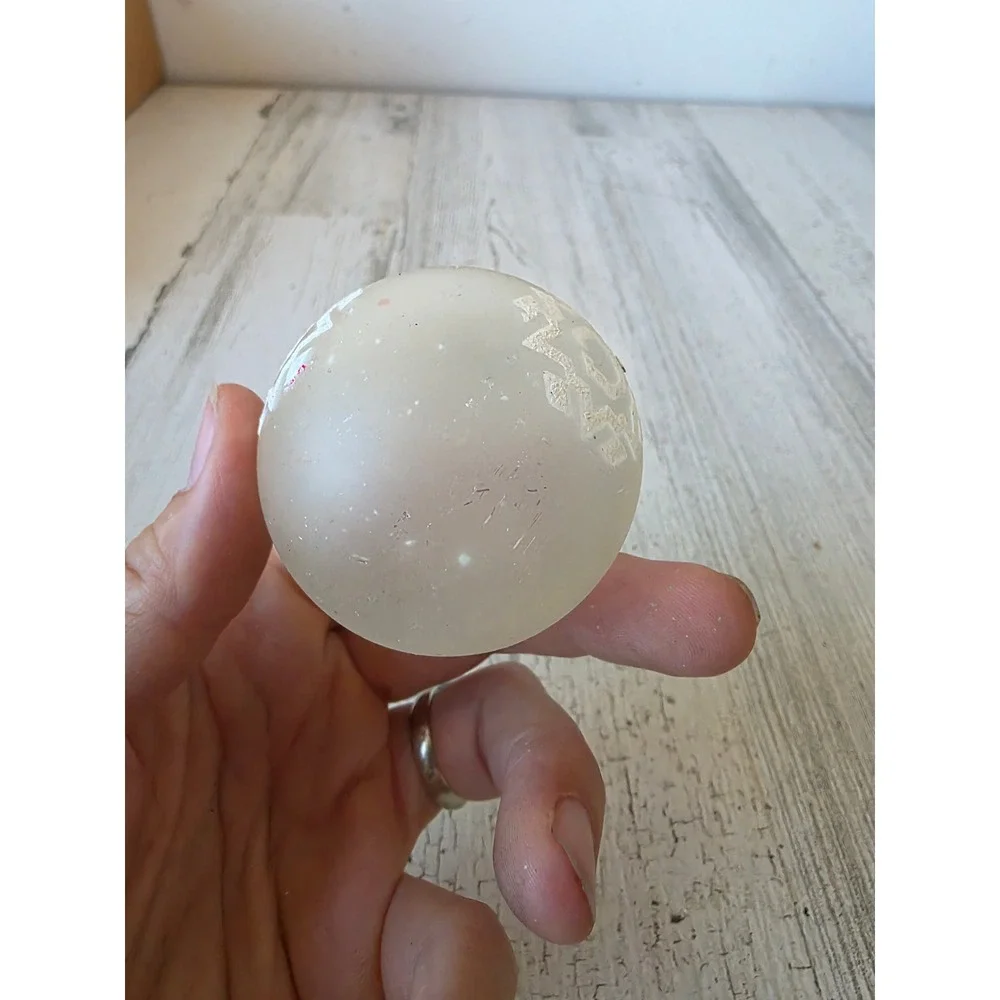 Vintage coby White frosted matte stencil snowflake ball ornament Xmas tree